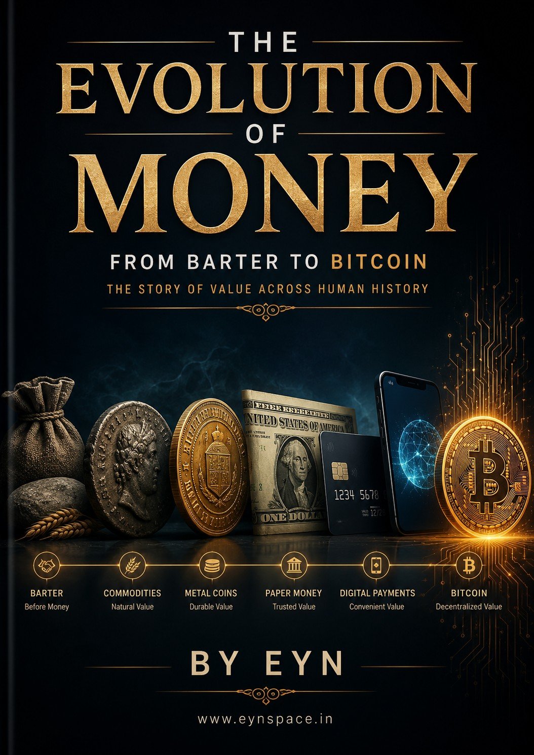 Cover of The Evolution of Money — From Barter to Bitcoin, Special Edition